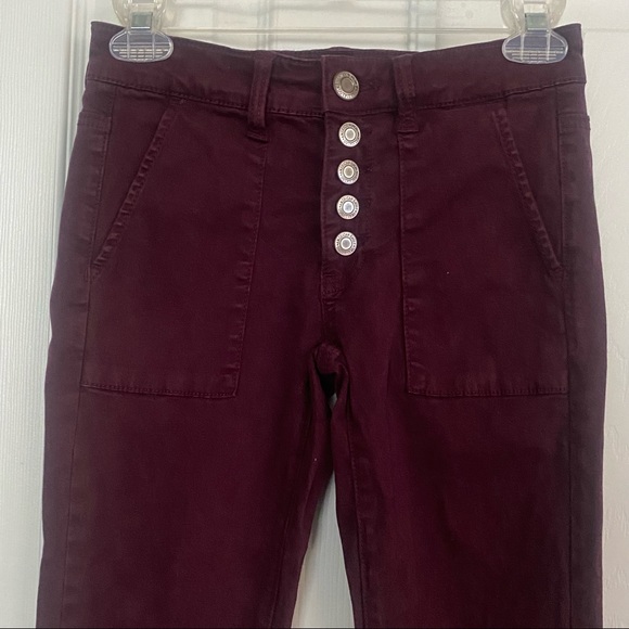 AE Red Button Fly Super Stretch Jeggings Size 0 - Picture 4 of 11